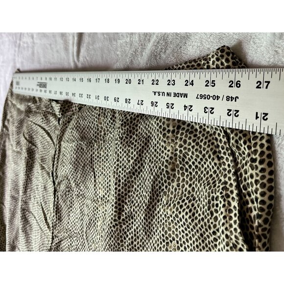 Avenue Womens Snakeskin Bermuda Shorts Size 32 Brown Linen Blend Embroidered Hem - Picture 6 of 13